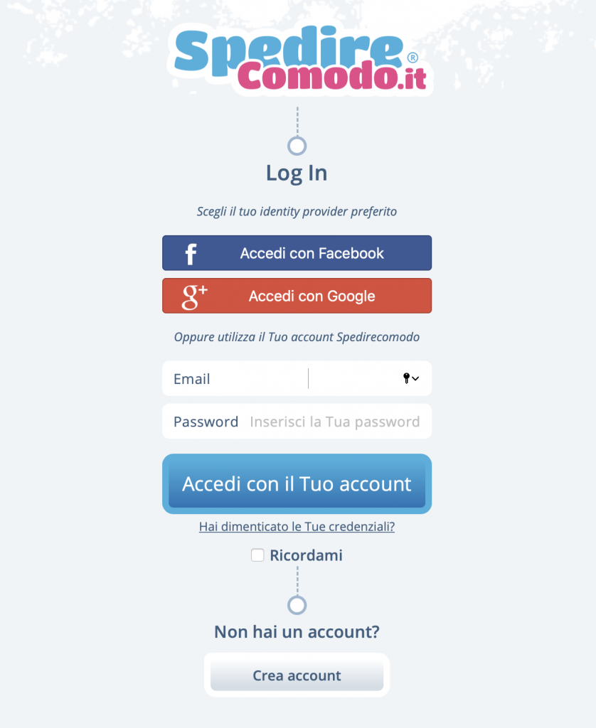 Login Spedirecomodo